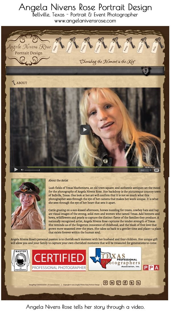 8 Steps to Improve Your Photography Website smugmug wordpress customization angela nivens rose portrait design 8 Steps to Improve Your Photography Website